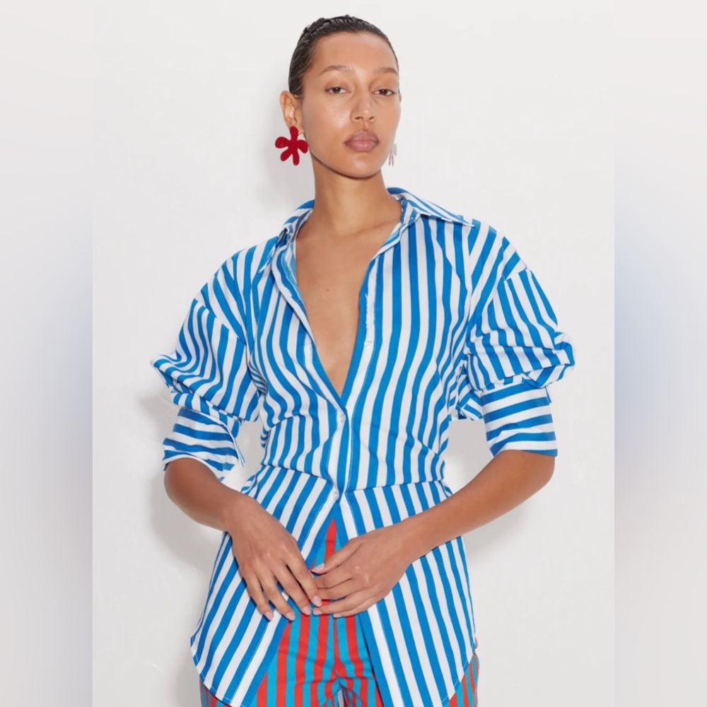 Simon Miller Poplin Loch Top in Blue Stripe - Size Small - Brand New with Tags
